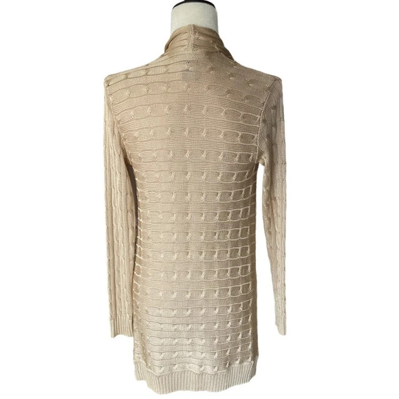 Ralph Lauren Black Label Cable Knit Open Front Cardigan Sweater - Picture 9 of 10